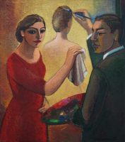 Maler und Malerin, Hommage a R. Magritte